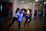 Показательные выступления фехтовальщиков со световыми мечами.  Творческая группа